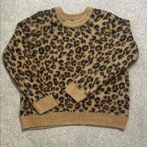 Alya Tan and Brown Knit Sweater